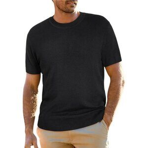 Mens Wool Blend Crewneck Sweater Loose Fit Soft Pullover Fall Spring Top